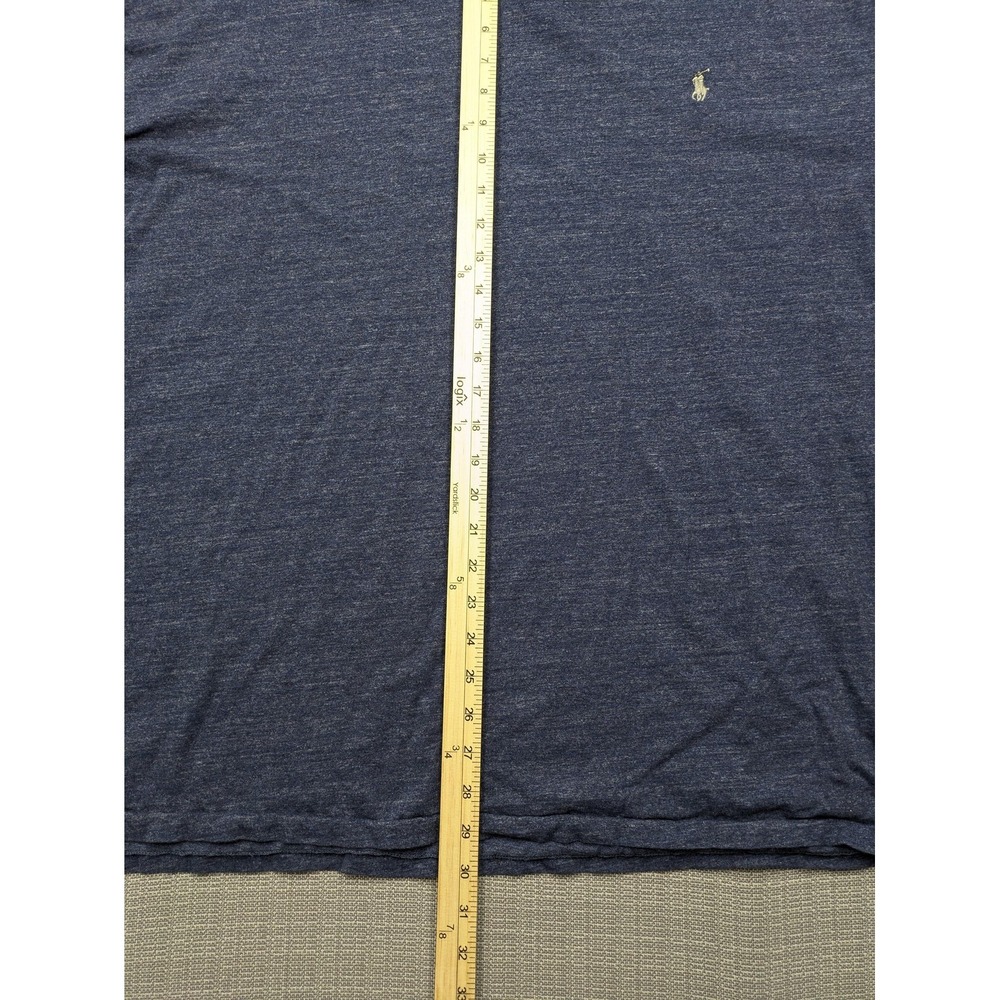 Polo Ralph Lauren Shirt Mens Big 3X Blue Long Sleeve V-Neck Pony Logo Tagless - Picture 7 of 10